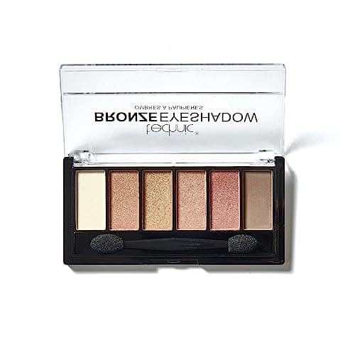 Image of Technic Bronze Eyeshadow Palette - 6 Pigmented, Long Lasting & Blendable Shimmer Shades For a Natural or Glam Make-up Look. Bronze Shades That Are Easy To Use With Long Lasting Coverage. 7.2g
