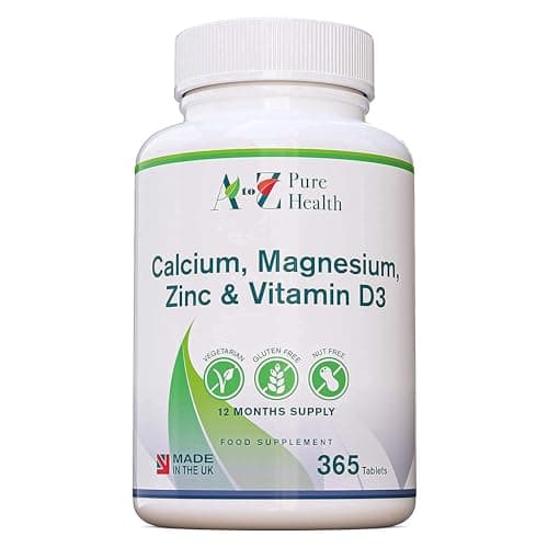 Image of Calcium, Magnesium, Zinc & Vitamin D Supplement | Premium Multi-Vitamin Supplement | 365 Easy to Swallow Tablets (1 Year Supply) | Multimineral with Calcium Immune Booster |Osteo Supplements
