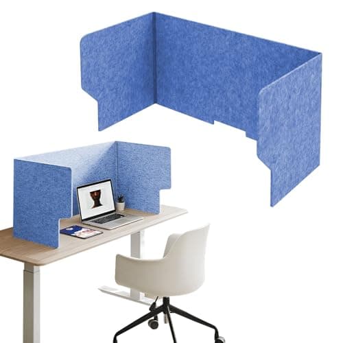 Image of Acoustic Desk Divider, 60~120cm Stand Up Freestanding Felt Privacy Panel, Sound Proof Dividers, U-Shaped Desktop Separator Panel, For Classroom Home Office Schools Workstations(Skyblue,80cm)