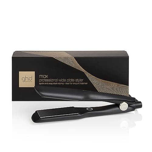 Image of ghd Max Wide Plate Hair Straightener & Styler in Black - Larger Plates For Fast Styling, More Shine, Frizz-Free - For Long, Thick or Curly Hair - (UK Plug)