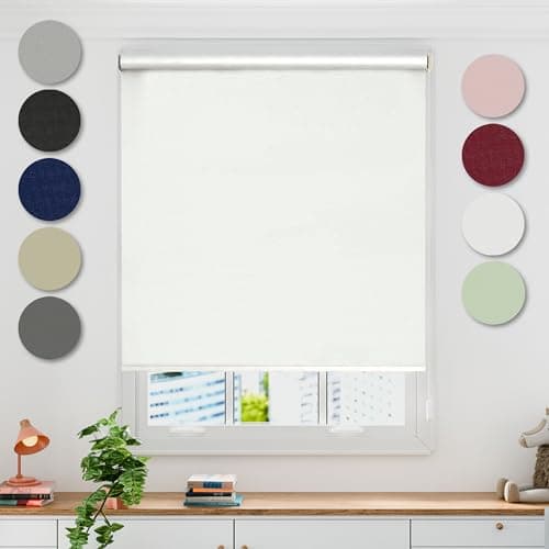 Image of Emma Barclay Blackout Roller Blind in White - Width 60 x Drop 165cm