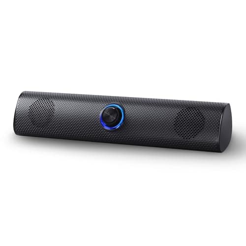 Image of Defender Z11 PC Soundbar 2.0 - Compact Monitor Speaker with LED Volume Control, USB Power, 6W RMS, 3.5mm Jack (Black)