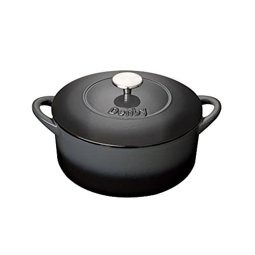 Image of Denby - Halo Black Cast Iron Casserole Dish - 4.05L Capacity Dutch Oven, Oven Safe Pot, Suitable For All Hob Types - Premium, Enamelled - Dishwasher Safe Cookware - 24cm, Round