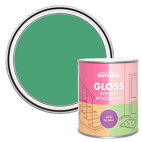 Image of Rust-Oleum Green Interior Wood Paint in Gloss Finish - Emerald 750ml