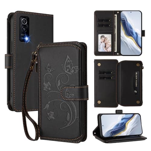 Image of JayModCase For Vivo Y72 5G / IQOO Z3 / Y52 5G Case Wallet Premium PU Leather Magnetic Flip Folio Design with Card Blocking Slots, Kickstand Function Phone Case Cover for Vivo Y72 5G - Black