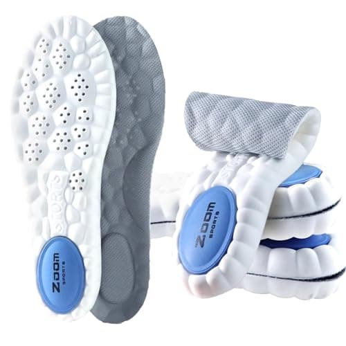 Image of Memory Foam Insoles for Men & Women with Arch & Heel Support, Cloud-Like Shock Absorption for Pain Relief & All-Day Comfort, Breathable for Sports, Work & Casual Shoes (UK 4-11) (White, UK 8.5/9.5)