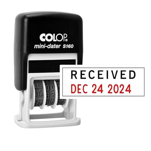 Image of Stampcrafters Colop S160 Date Stamp with Phrase Received Self Inking Rubber Dater Stamp Business Custom Stamp Office Stationery