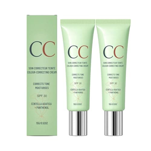 Image of CC Red Color Correcting SPF 30 Green Pigment Cream, Neutralizes Redness, Calms Skin, Lightweight, Tone‑Perfecting Primer, Non-Greasy - Hydration Skin and SPF Protection