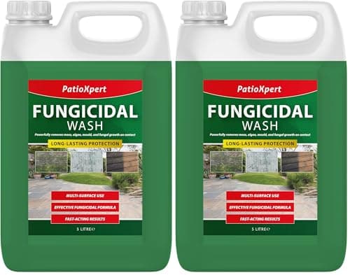 Image of PatioXpert - Fungicidal Wash Concentrate 5L – Outdoor Mould, Algae & Mildew Remover for Patios, Driveways, Walls & Fencing – Makes up to 30L (Dilutes 1:5), Biocide Treatment (Pack of 2)