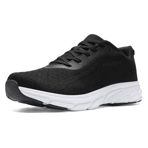 Image of KKTOTO Mens Trainers Lightweight Running Shoes Breathable Tennis Shoes Men Casual Gym Sneaker for Walking Sports Black 7 UK