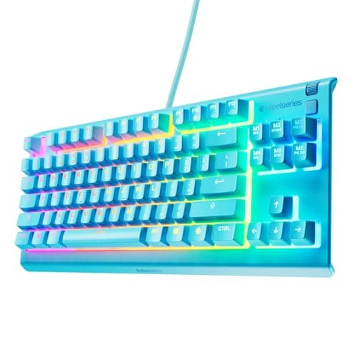 Image of SteelSeries Apex 3 TKL - Gaming Keyboard - Tenkeyless Compact Form Factor - Silent Gaming Keyboard - 8-Zone RGB Illumination - IP32 Water & Dust Resistant - English QWERTY Layout, Aqua
