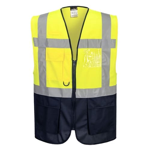 Image of Portwest C476YBRXXXL Warsaw Executive Vest, 3X-Large, Yellow/Black