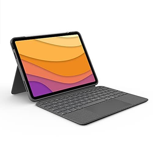 Image of Logitech Combo Touch iPad Air (4th, 5th gen - 2020, 2022) Keyboard Case - Detachable Backlit Keyboard with Kickstand, Click-Anywhere Trackpad, Smart Connector, QWERTY UK/US Layout - Grey