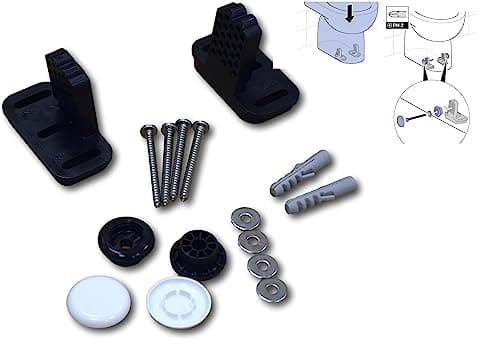 Image of Geberit Angled Floor to WC Toilet Pan Bidet or Semi Pedestal Fixing Kit Bracket & Bolts