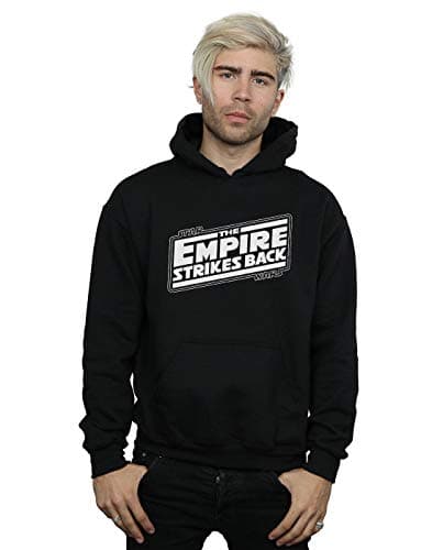 Image of Absolute Cult Star Wars Men's The Empire Strikes Back Logo Hoodie Black X-Large