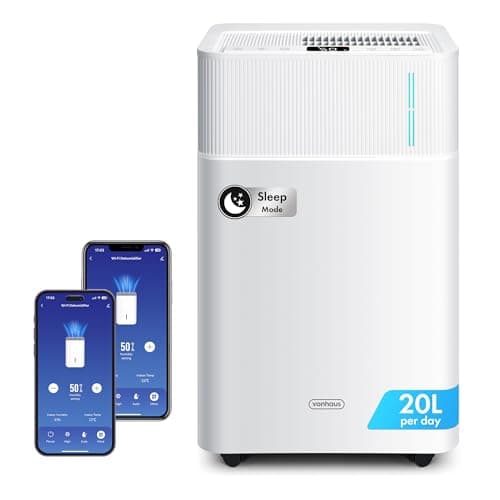 Image of VonHaus Dehumidifier 20L/Day, 4.5L Water Tank, WiFi/Smart Moisture Extraction Machine For Damp, Condensation, Laundry/Clothes Drying, Prevents Mould & Smells, for Home, Bedroom, Utility Room & More