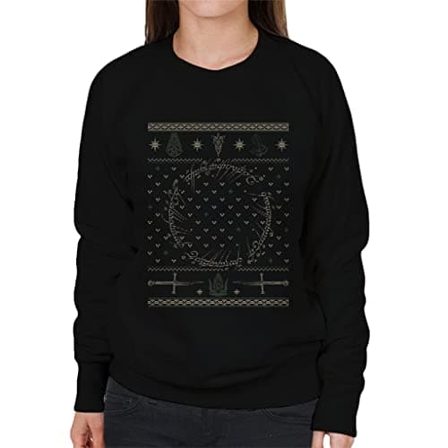 Image of All+Every The Lord Of The Rings Christmas Ring Women's Sweatshirt Black