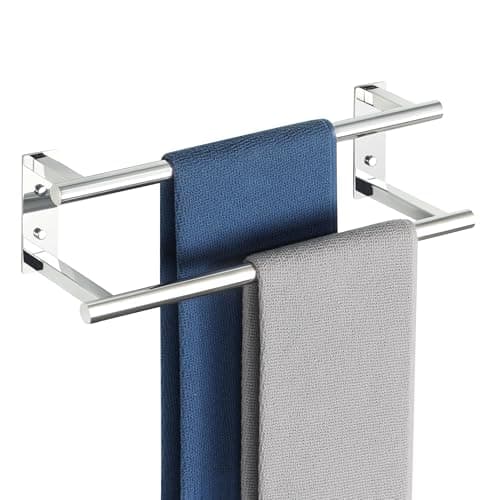 Image of Mooche Towel Rail,Bathroom Towel Rail Wall Mounted, Double Towel Rack for Bathroom,SUS304 Stainless Steel 400MM Towel Holder, Double Towel Bars for Hotel Kitchen Bathroom Room Toilet, Chrome