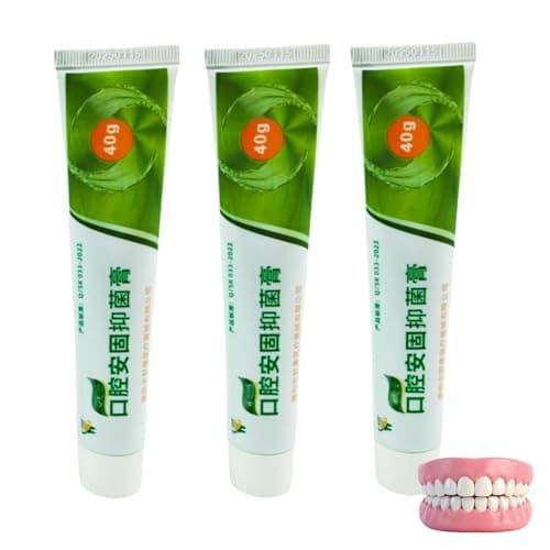 Image of Secure Waterproof Denture Adhesive, Extra Strong Hold For Upper, Lower or Partials, Suitable for All Ages,3pcs