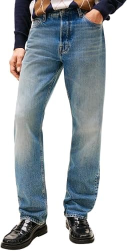 Image of Tommy Hilfiger Men Regular Straight Dover Tye Blue MW0MW42806 Straight, Denim, 34W / 32L