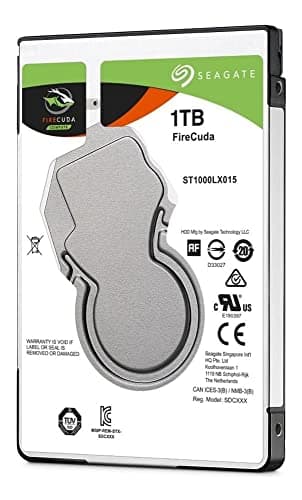 Image of Seagate ST1000LX015 2.5-Inch 1 TB FireCuda 5400 RPM SATA Internal SSHD Hard Drive with 7 mm Form Factor - Silver