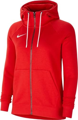 Image of NIKE CW6955-657 W NK FLC PARK20 FZ HOODIE Sweatshirt Women's UNIVERSITY RED/WHITE/WHITE Size XS