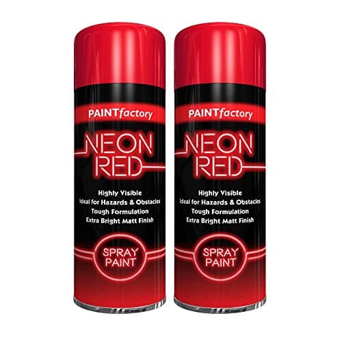 Image of Classic Signature - 2 x Neon Red 200ML, Spray Paint Aerosol Fluorescent Bright Graffiti (Banksey) Matt Finish