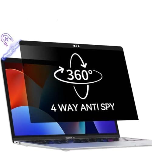 Image of Protescreen 360° Magnetic Privacy Filter for MacBook Air 13 (2018-2021,M1)& MacBook Pro 13 inch (2016-2022,M1,M2), Anti Peep Anti Glare Blue Light Screen Protector Film, Mac 4-Way Privacy Filter