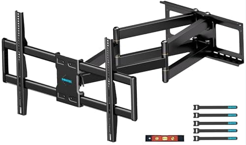 Image of BONTEC TV Wall Bracket for 60-110 Inch TVs, Holds Up to 125kg, Heavy Duty Steel Wall Mount, Extends Up to 1016mm, Max VESA 800x600mm, Swivel and Tilt Wall Bracket with Dual Arms, Full Motion Design