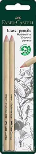 Image of Faber-Castell Art & Graphic Perfection Eraser Pencil, Set of 2, Art, Craft, Drawing, Sketching, Home, School, University, Colouring