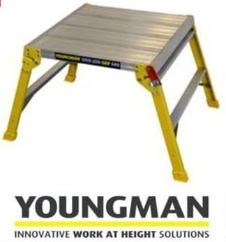 Image of Youngman Odd Job GRP 600 Fibreglass Hop Step Up Work Platform Step ladder Large