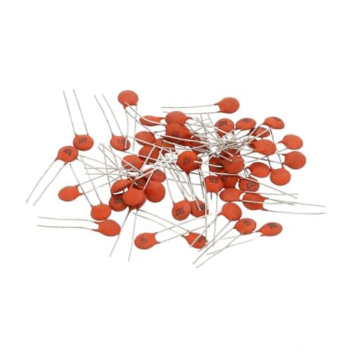 Image of PATIKIL 1nf 50V Ceramic Disc Capacitor, 50 Pcs Ceramic Chip Capacitor Assortment Kit for Power Circuits Industrial Equipment,Brown Red