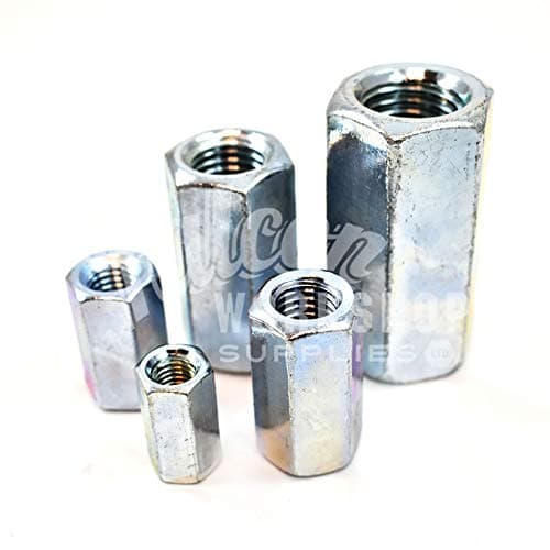 Image of 10, M16 (16mm Thread) Fully Threaded Bar/Rod/Stud Connector - Zinc Plated