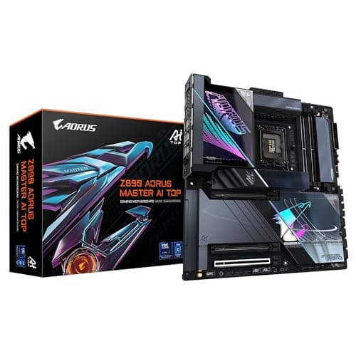 Image of GIGABYTE Z890 AORUS MASTER AI TOP Motherboard - Supports Intel Core Ultra (Series 2) CPUs, 20+1+2 phases VRM, up to 9500MHz DDR5 (OC), PCIe 5.0 M.2, Wi-Fi 7, Thunderbolt 4