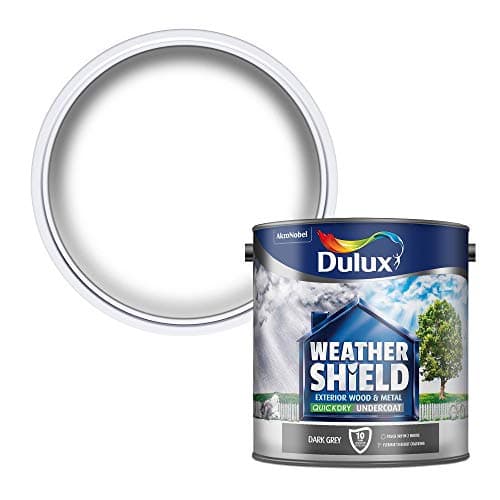 Image of Dulux Weather Shield Quick Dry Undercoat Paint, 2.5 Litres - Dark Grey