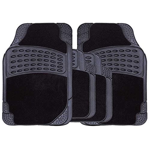 Image of Streetwize SWCM64 Stellar Rubber Mixed with Carpet, Combination Mat Set – Black (Set of 4)