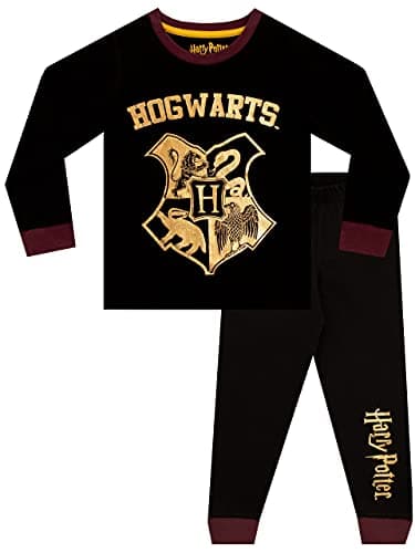 Image of Harry Potter Boys Pyjamas Hogwarts Black 7-8 Years