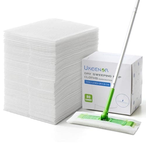 Image of UKEENOR Dry Mop Refills 240 Count Sweeper Disposable Dusting Cloths Dry Sweeping Refills Electrostatic Cloths