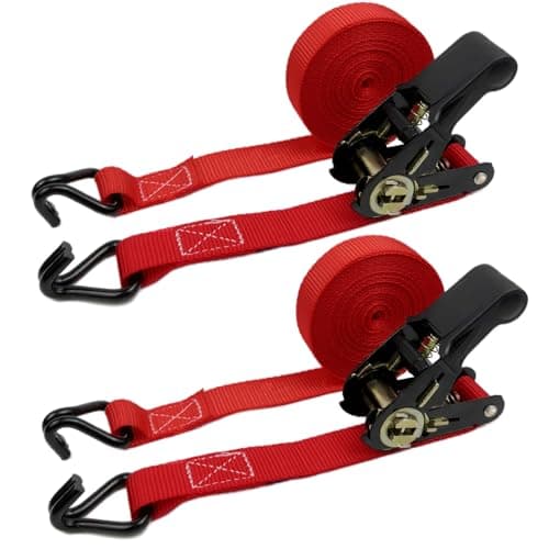 Image of OWSYTOOL Ratchet Straps 2Pack, 800KG Tie Down Straps, 6M x 25mm Ratchet Straps with Hook Cargo straps for Motorcycles, Car, Trailer, Household