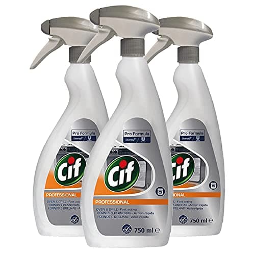 Image of Cif Professional Formula Oven & Grill - Fast Acting Cleaning Spray, 3 Packs of 750 ml