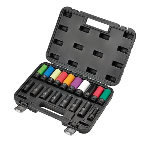 Image of Draper 28198 Wheel Nut Socket Set, 1/2" Sq. Dr. (18 Piece)