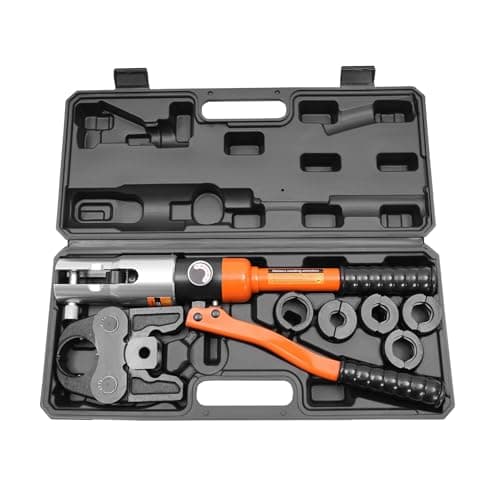 Image of Orange Professional Crimping Pliers, Hydraulic Press Tool Set Maximum Crimping Force 10T, for Electric Power Communication Transportation