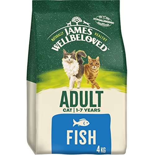 Image of James Wellbeloved Complete Hypoallergenic Adult Dry Cat Food Made With 100% Natural Ingredients and One Source of Animal Protein (Fish), 4 kg