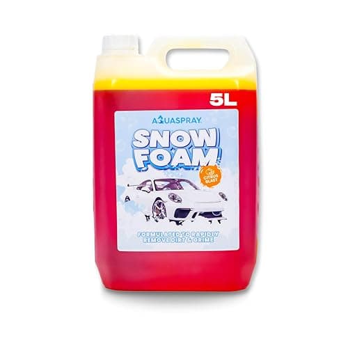 Image of Equip2clean Aquaspray Snow Foam Car Shampoo For Pressure Washer 5L Litres Concentrated Thick Foam Car Soap & Detergent | Safe Auto Car Wash For All Exterior Types | Removes Dirt Wax Grime