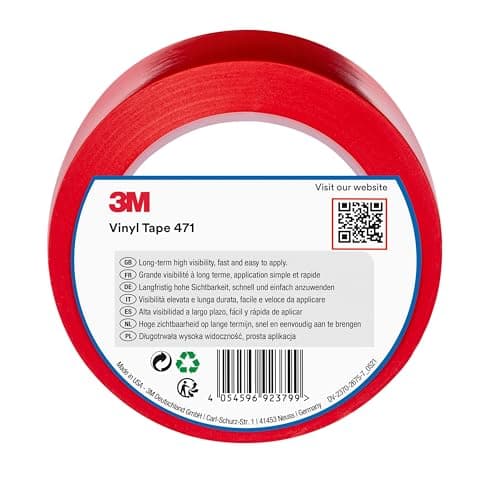 Image of 3M Vinyl Tape 471, 50 mm x 33 m, Red