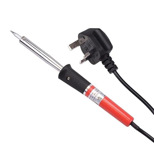 Image of Mains Powered Soldering Iron Solder UK Plug Basic Beginner Electronics DIY Hobby Repairs (30, Watts)