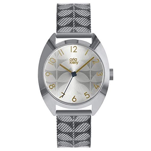 Image of Orla Kiely Unisex Adult Analogue Classic Quartz Watch with Stainless Steel Strap OK4091,Silver