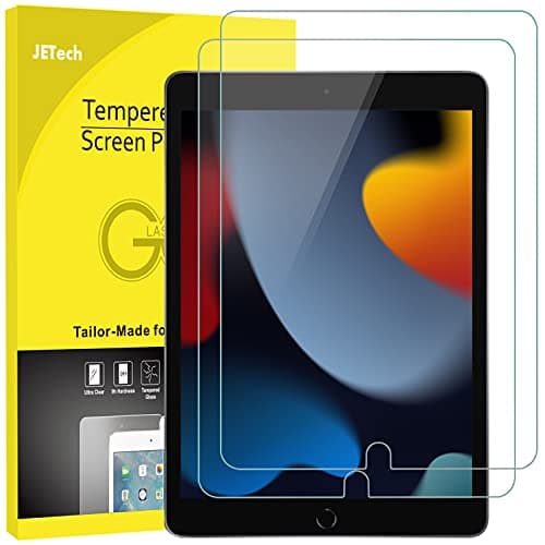 Image of JETech Screen Protector for iPad (10.2-Inch, 2021/2020/2019 Model, 9/8/7 Generation), Tempered Glass Film, 2-Pack