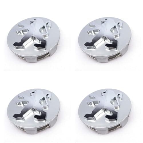 Image of 4 Pcs Car Wheel Center Hub Caps Covers for Peugeot 107 108 206 207 208 307 308 406 407 508 607 806 807, ABS Wheel Covers Polished Surface Waterproof and Dustproof,Silver