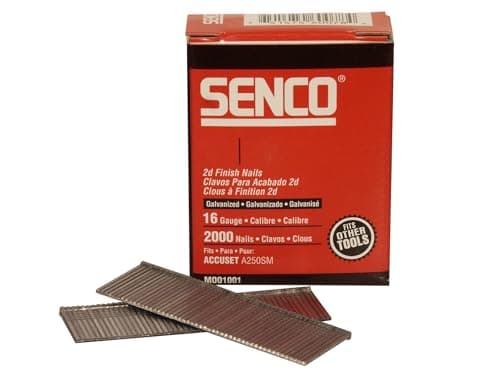Image of SENCO RX17EAA 1.6×38mm Galvanised Brad Nails – 16 Gauge Smooth Shank - Medium Head - Sharp Chisel Point - Glue‑Collated Carbon Steel - 2000pcs for Furniture - Cabinets - Trim & DIY